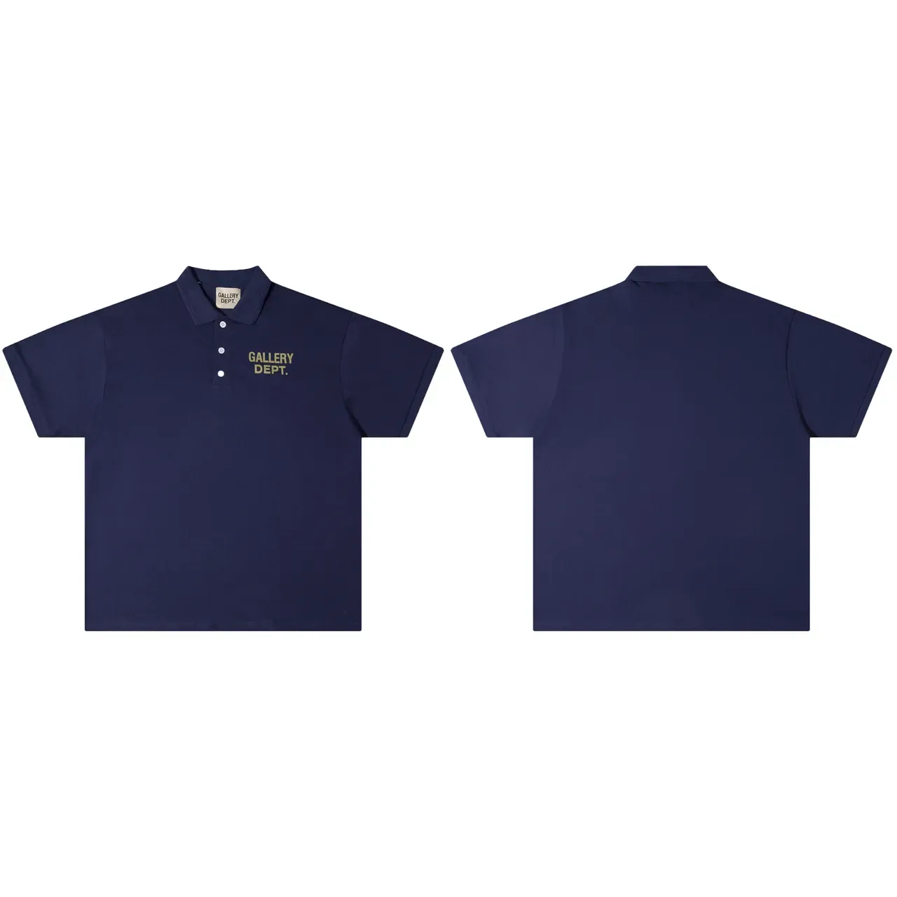 Gallery Dept Polo Shirt Preto Marinho Logo Bordado 3