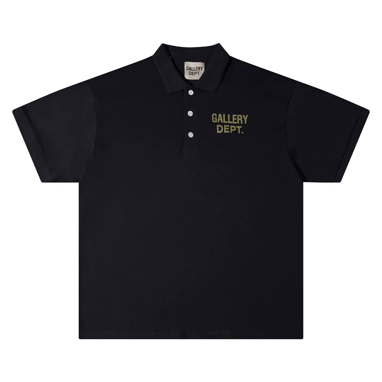 Gallery Dept Polo Shirt Preto Marinho Logo Bordado 6