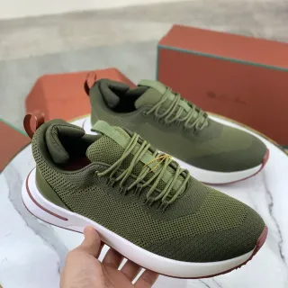 Zapatillas Low-Top Army Green Brown Knit Upper