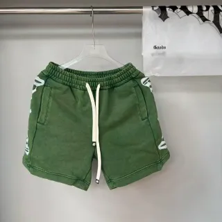 شورت Army Green White مع مرونة خصر وإغلاق بسحب