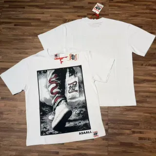ASAALI Camiseta blanca oversized con estampado gráfico