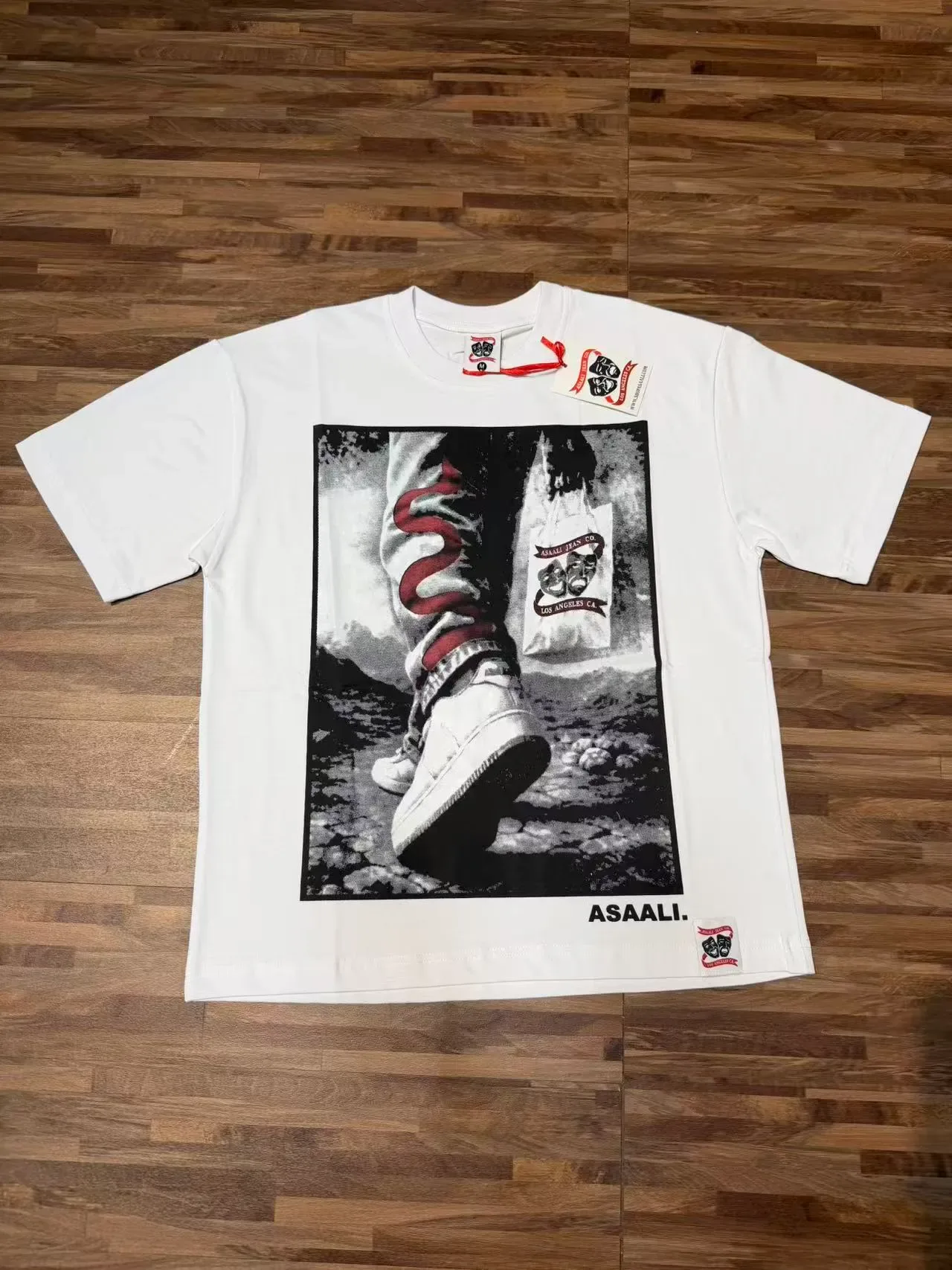ASAALI Graphic-Print Oversized White T-Shirt 2