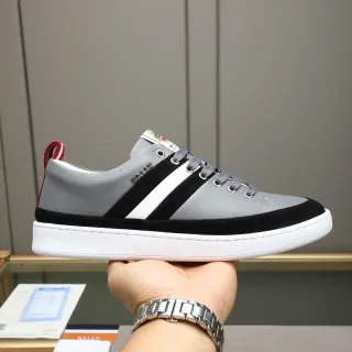 Bally رمادي أسود منخفض جلد سويد هجين حذاء رياضي