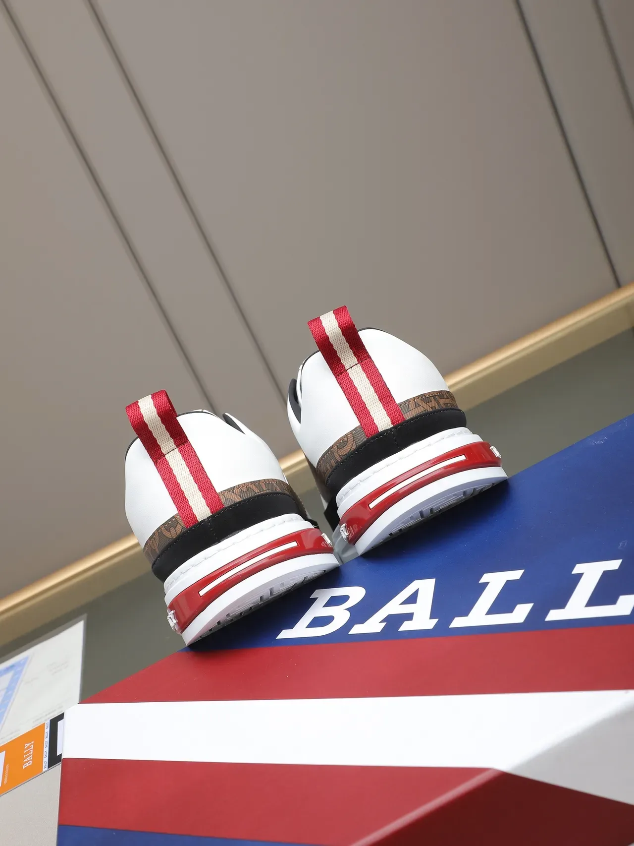 Bally Monogram Panel White Black Red Lifestyle Sneakers 3