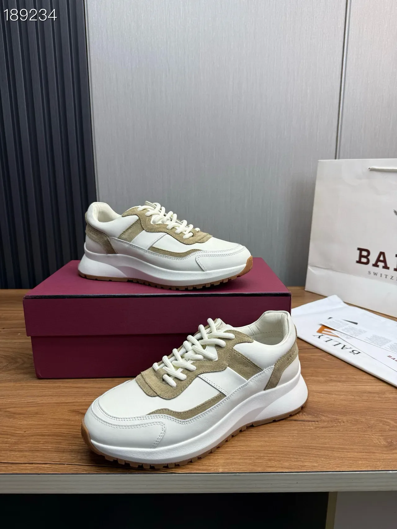 Bally White and Beige Panelled Lifestyle Sneakers 9