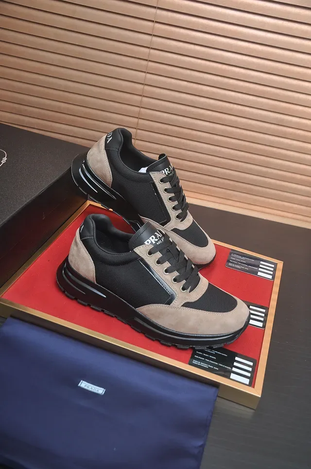 Sneakers lifestyle beige et noir en matière mixte low top 3