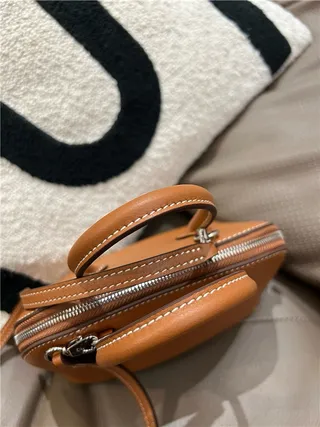 Beige Brown Dome-Shaped Top-Handle Boston Bag 13