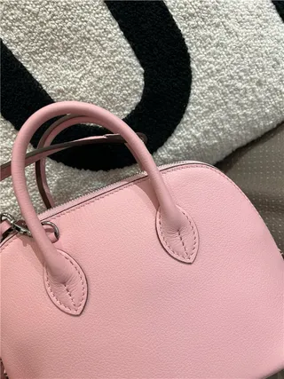 Beige Brown Dome-Shaped Top-Handle Boston Bag 23