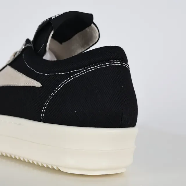 Black and Cream Canvas Platform Sneakers 4