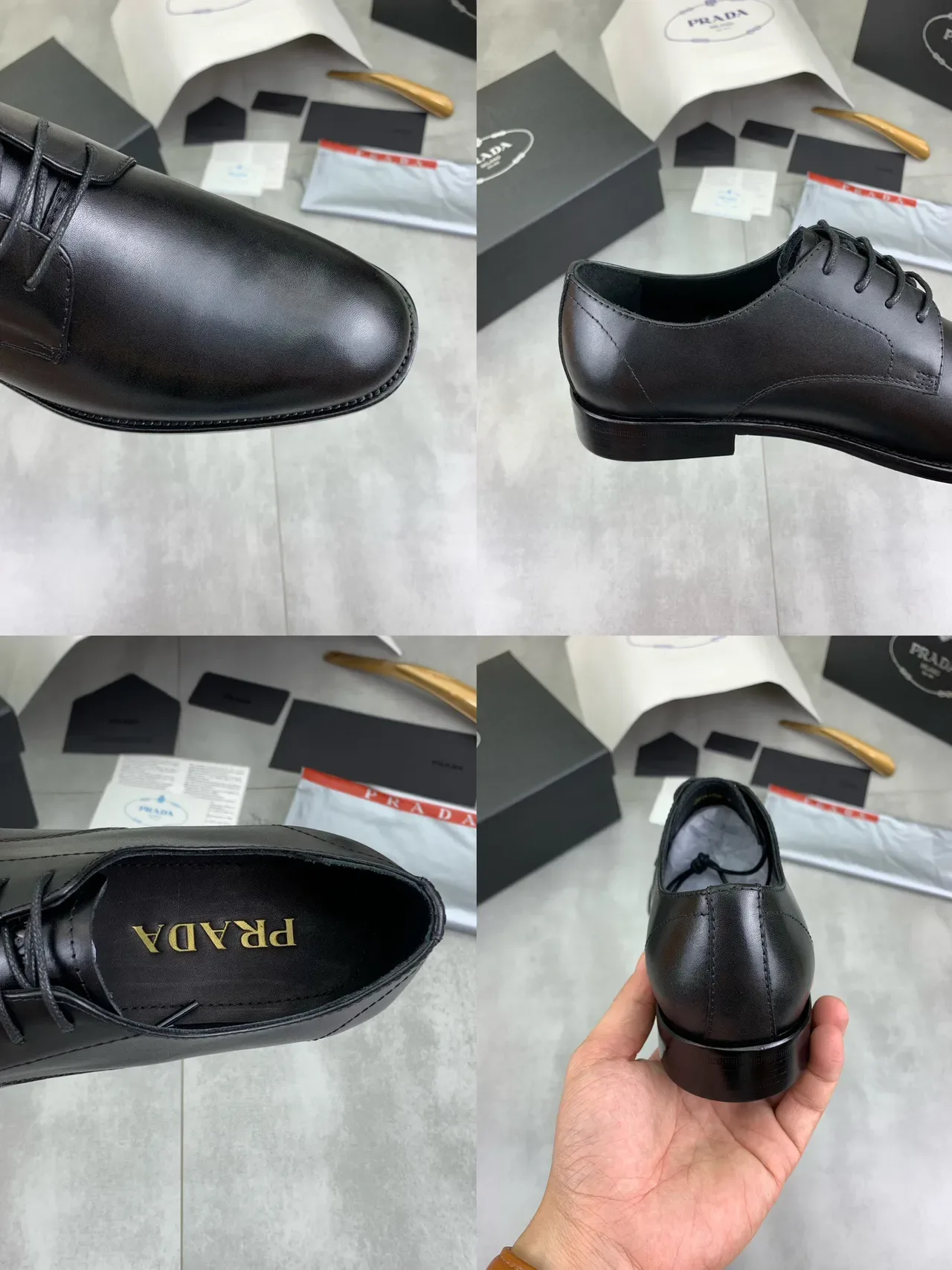 Zapatos Oxford de cuero suave con punta redonda negra 2