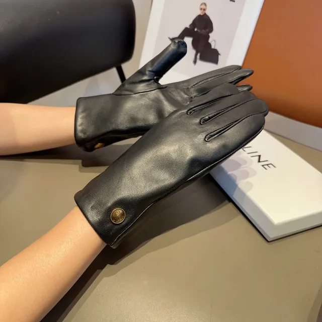 Black Gold Guantes de cuero con cierre de broche en la muñeca y acabado suave 3