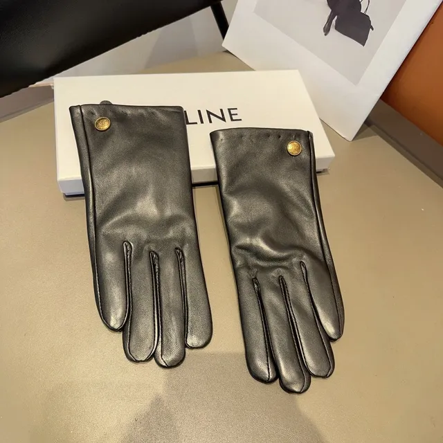 Black Gold Guantes de cuero con cierre de broche en la muñeca y acabado suave 5