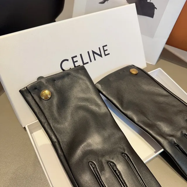 Black Gold Guantes de cuero con cierre de broche en la muñeca y acabado suave 8