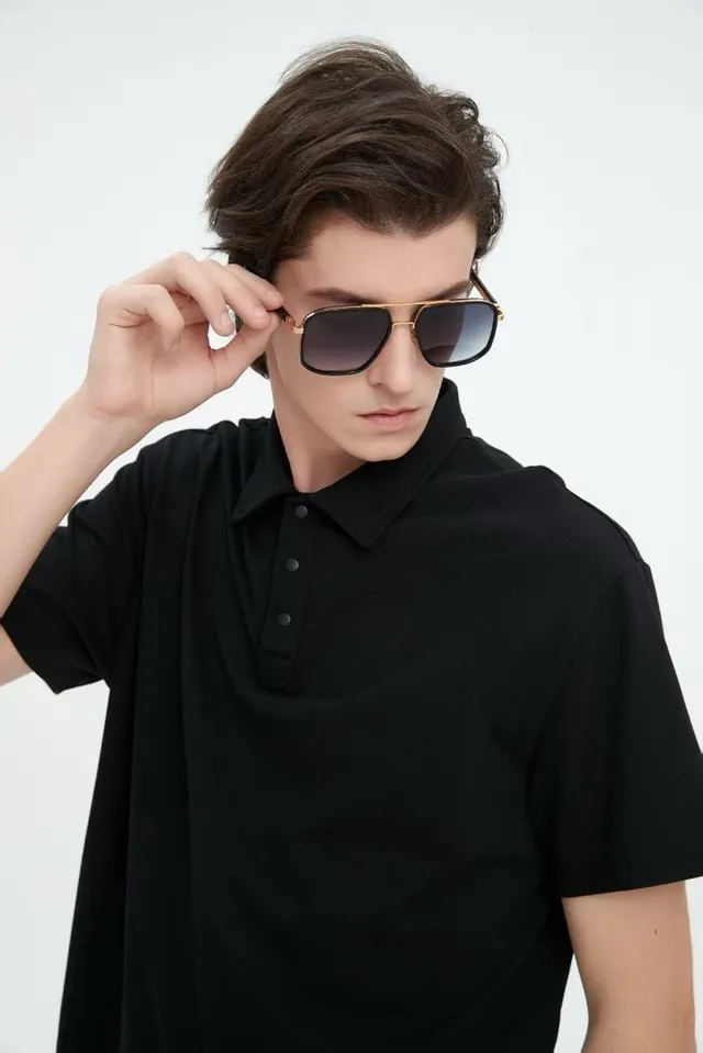 Black Gradient Tint Aviator-Inspired Square-Lens Sunglasses 6