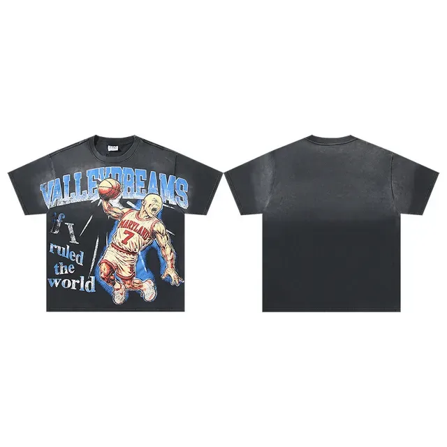 Black Graphic Basketball Illustration T-Shirt 2