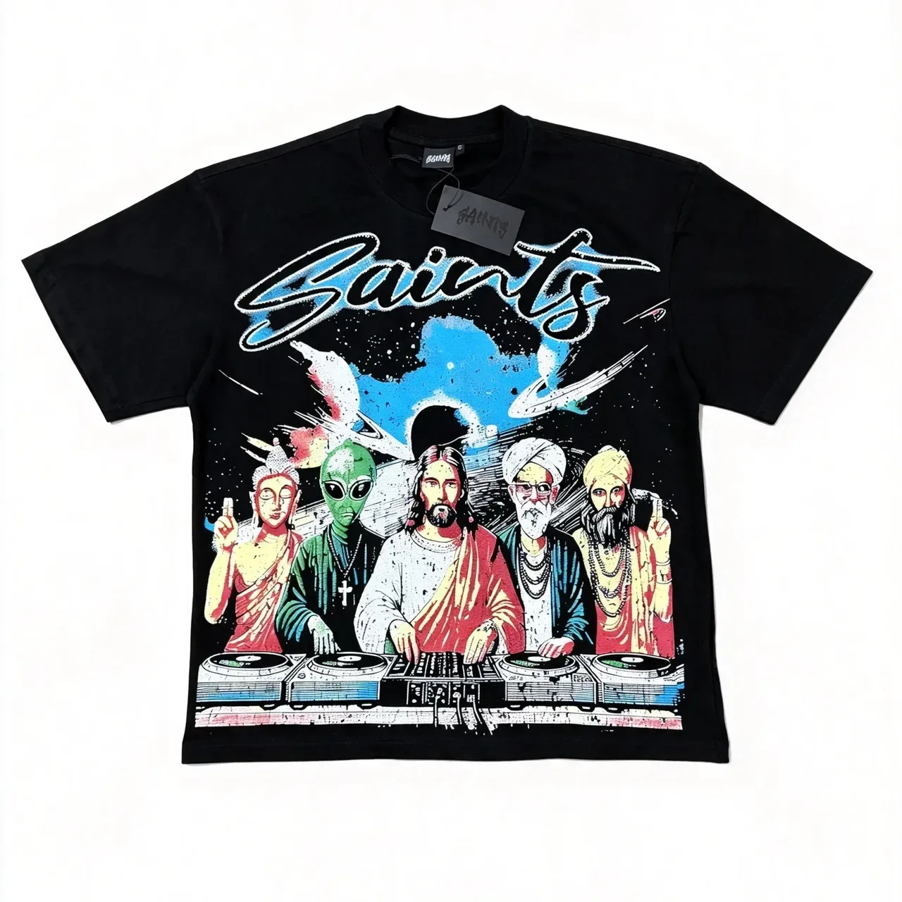 Black Graphic Print Oversized T-Shirt 3