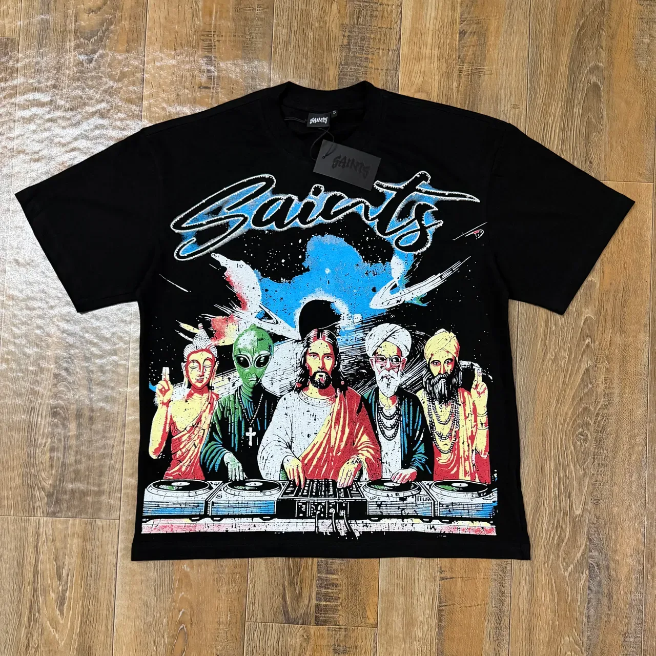 Black Graphic Print Oversized T-Shirt 6