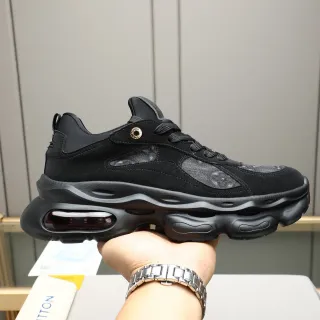Black Oversized Sole Sculpted Wave Midsole Chunky Sneakers