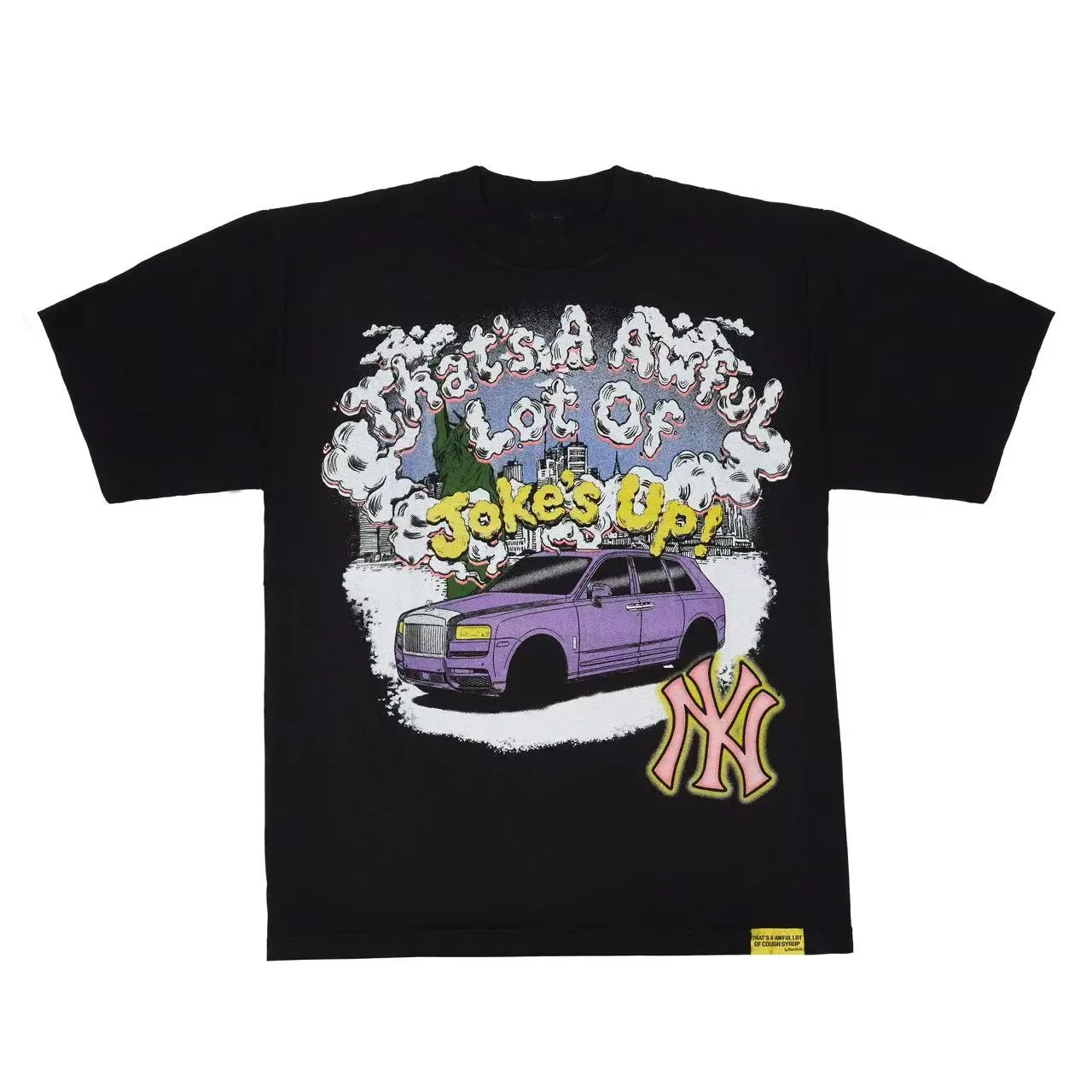 Black Purple Graphic Print Oversized Fit T-Shirt 5