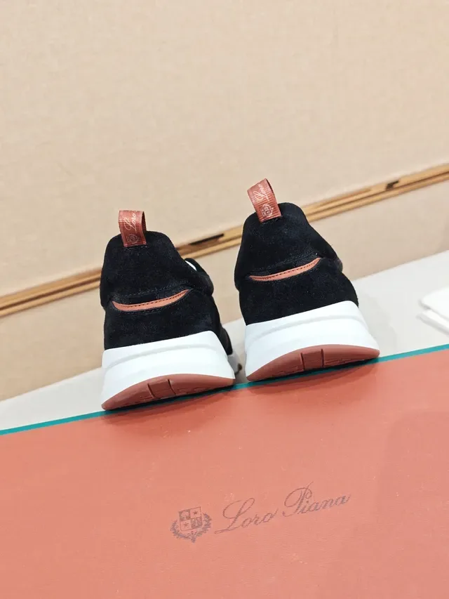 Black Red Suede-Felt Upper White Laces Sneakers 4