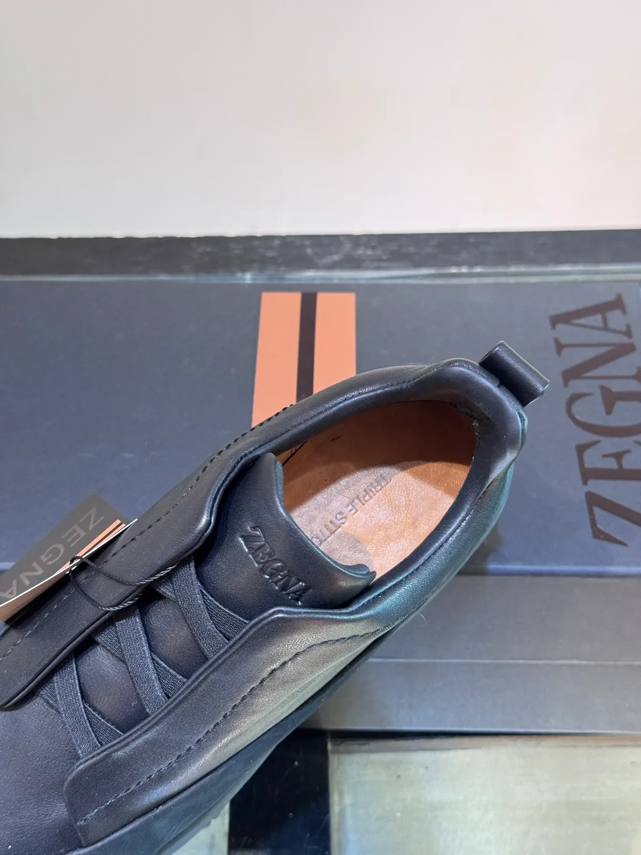 Black Slip-On Mixed-Material Rugged Sole Sneaker 3
