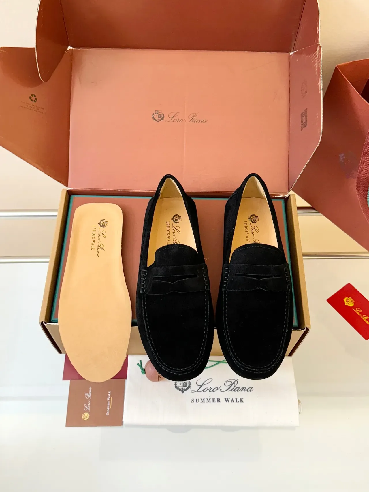 Black Suede Penny Strap Loafer 6