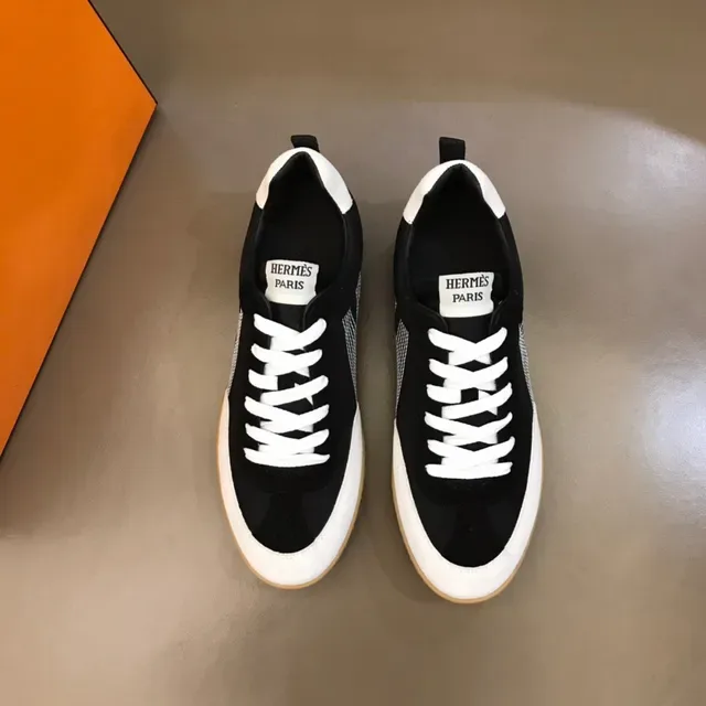 Black White Retro-Inspired Striped Side Panel Sneakers 9