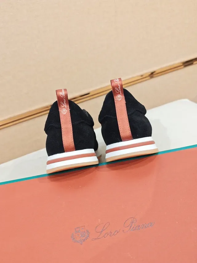 Black White Slip-On Suede Upper Sneakers 3