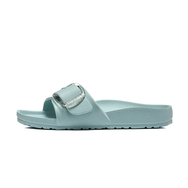 Blue Single-Strap Buckle-Accented Slippers 7