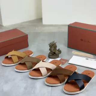 Brown Beige Crossed-Strap Slide-On Casual Sandals