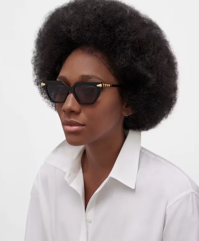 Brown Gold Angular Cat-Eye Silhouette Tortoiseshell Acetate Frame Sunglasses 6