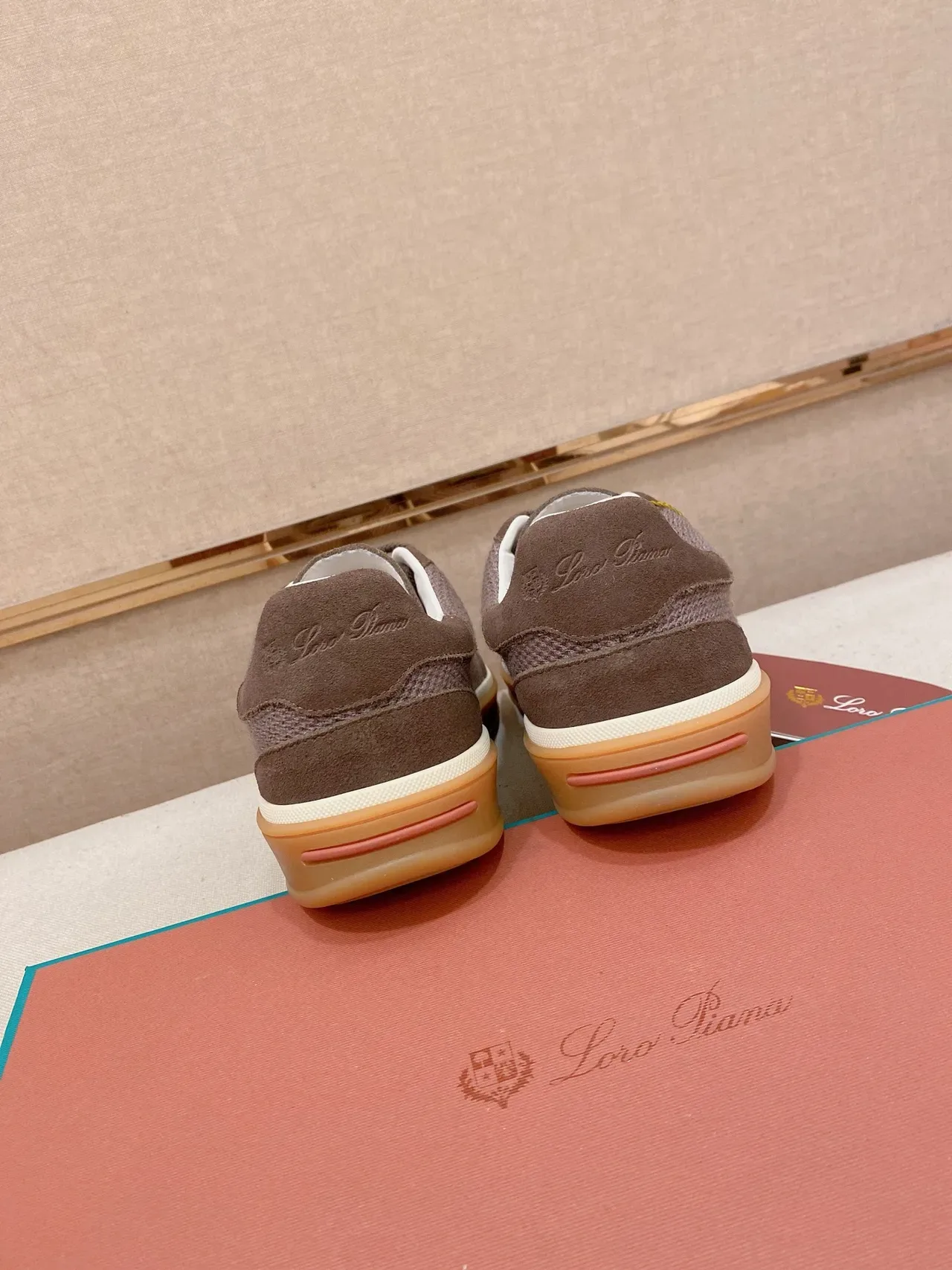 Brown Mesh and Suede Low-Top Lace-Up Sneaker 3