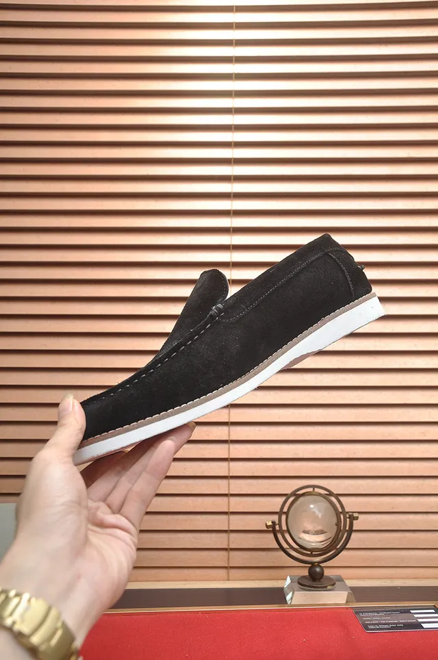 Brunello Cucinelli Black Suede Moc-Toe Loafers 5