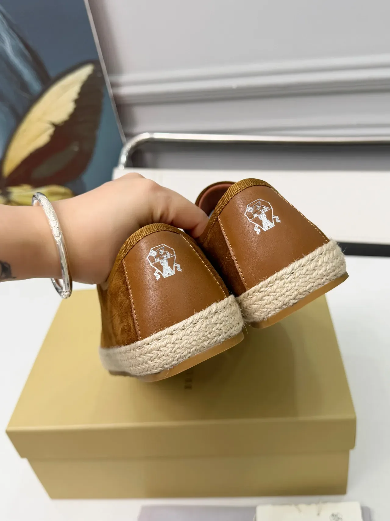 Brunello Cucinelli بني سويد روب سول لو توب أحذية كاجوال 3