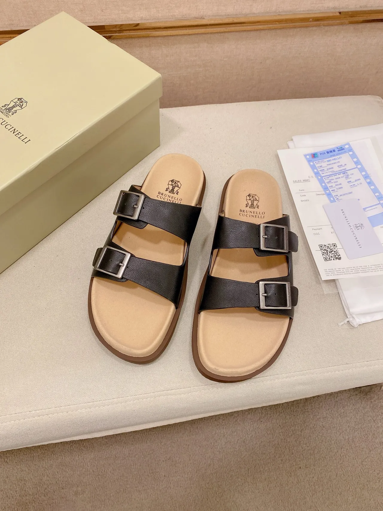 Brunello Cucinelli Double-Strap Buckle Casual Sandals 5