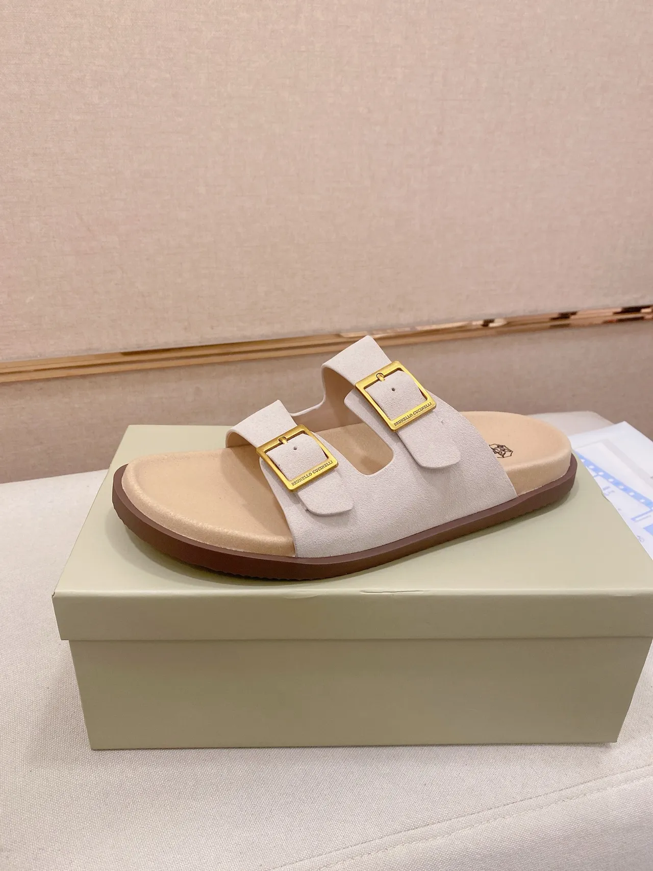 Brunello Cucinelli Double-Strap Buckle Casual Sandals 9
