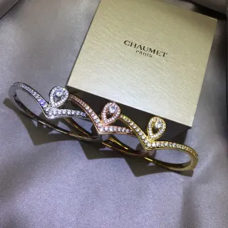 CHAUMET أساور Pavé الماس قطرة ثلاثية التيجان