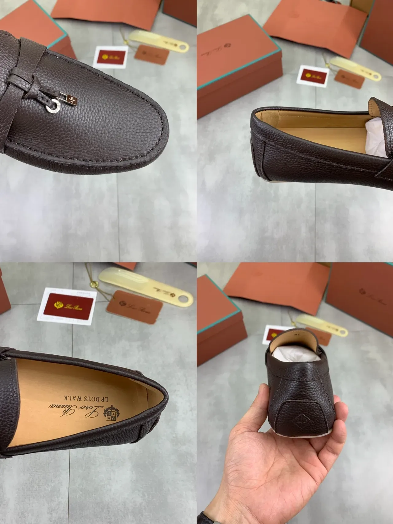 Dark Brown Pebbled Leather Tassel Loafer 2