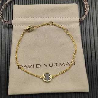 David Yurman Albion Onyx y Pavé Circle Pulsera de Cadena de Oro