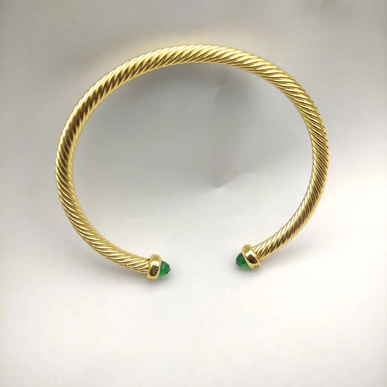 David Yurman Cable Classics সোনালি টোন সবুজ পাথর ব্রেসলেট 5