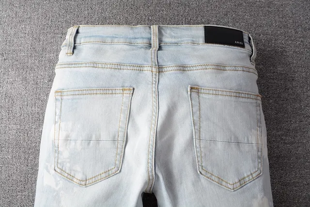 Distressed Bleach-Splatter Slim-Fit Ripped Jeans 2