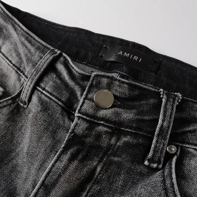 jeans slim-fit cinza lavado com estampa graffiti e design distressed 4