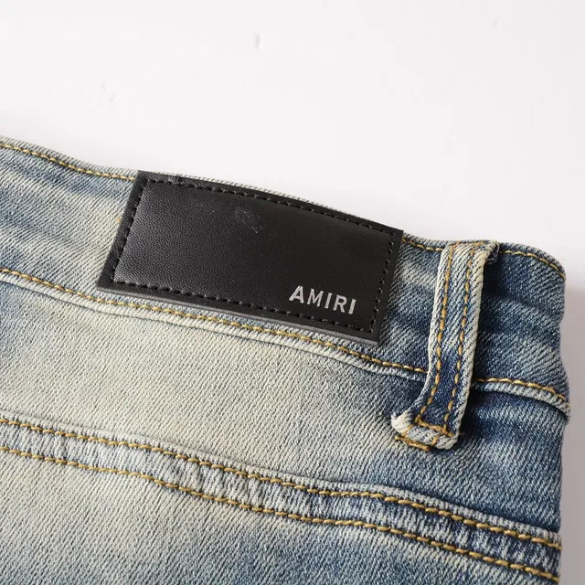 Distressed Light-Wash Graphic-Print Slim-Fit Jeans 14