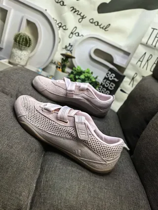 Dusty Pink Laceless Mesh Strap Sneakers 7