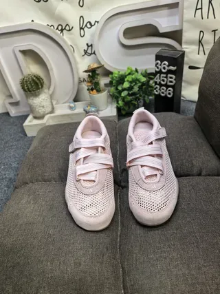Dusty Pink Laceless Mesh Strap Sneakers 10