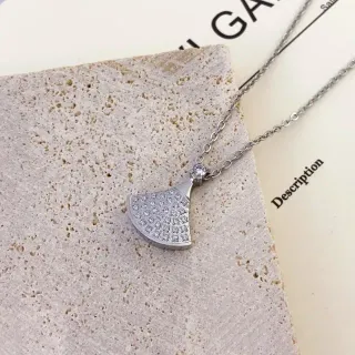 Fan-Shaped Pavé Crystal Pendant Necklace