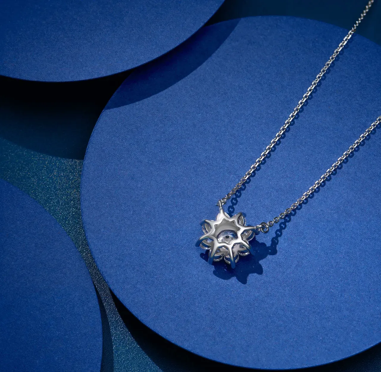 Floral Cluster Diamond Pendant Necklace 4
