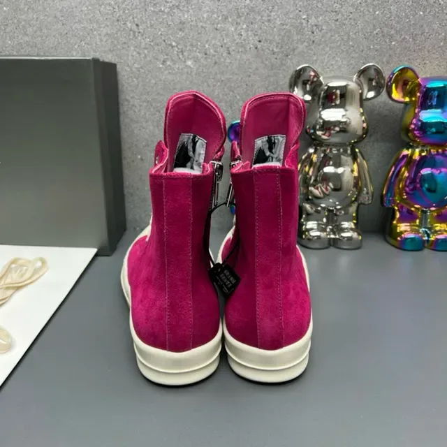Fuchsia Suede High-Top Platform Sneakers 6