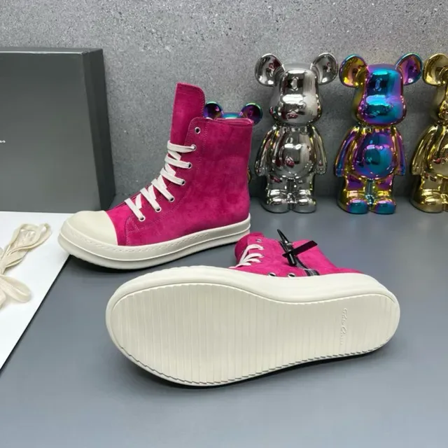 Fuchsia Suede High-Top Platform Sneakers 7