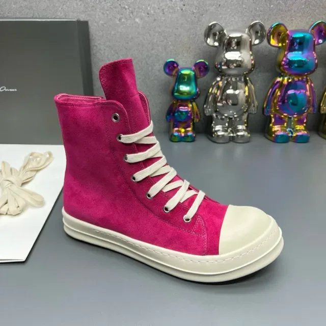 Fuchsia Suede High-Top Platform Sneakers 9